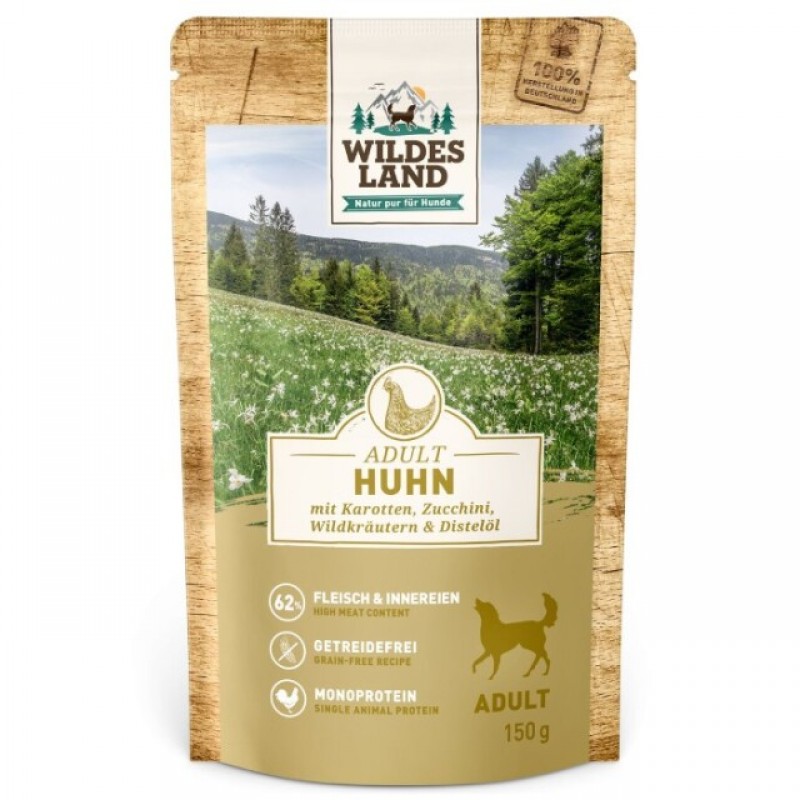 [ワイルドランド]　チキン 人参＆ズッキーニ　-ウェットフード パウチ 150g-