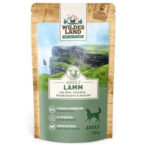 [ワイルドランド]　ラム 米＆ズッキーニ　-ウェットフード パウチ 150g-