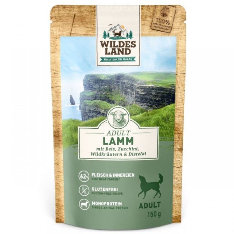 [ワイルドランド]　ラム 米＆ズッキーニ　-ウェットフード パウチ 150g-
