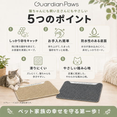GuardianPaws 猫砂マット55*75CM